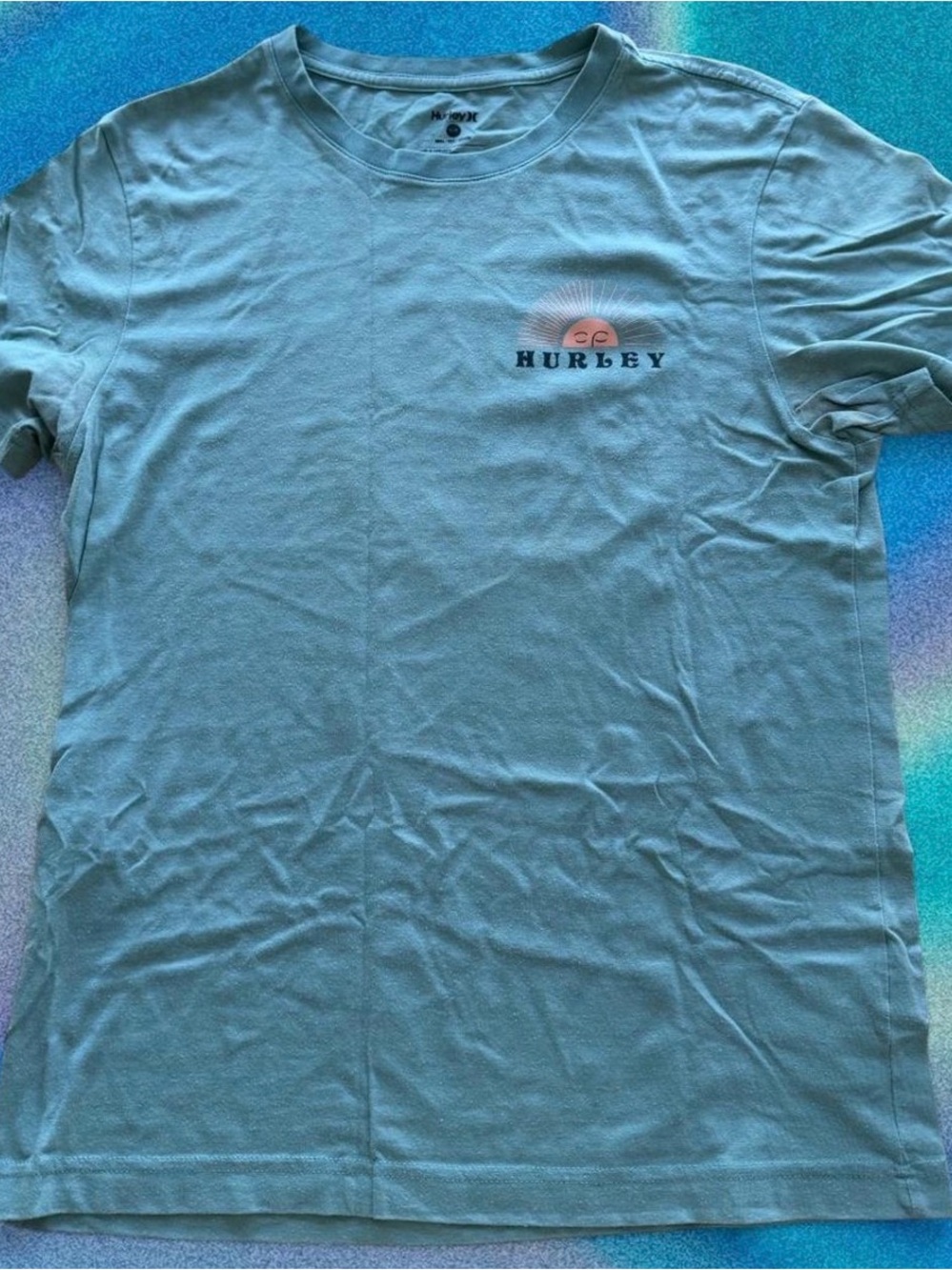 Hurley Men's Teal Graphic Short Sleeve Tee